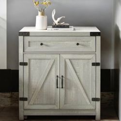 Barn Door Farmhouse Accent Storage Cabinet Entryway Server