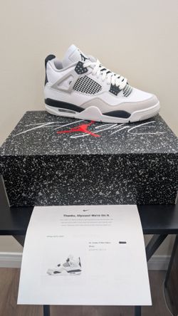Jordan 4 Retro Military White Black Neutral Grey
