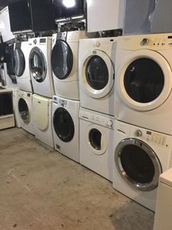 Frontload washer and dryer single pieces/ 90 day warranty/ delivery and installation are available