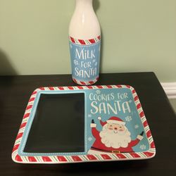 Santa Milk & Cookies Ceramic Set