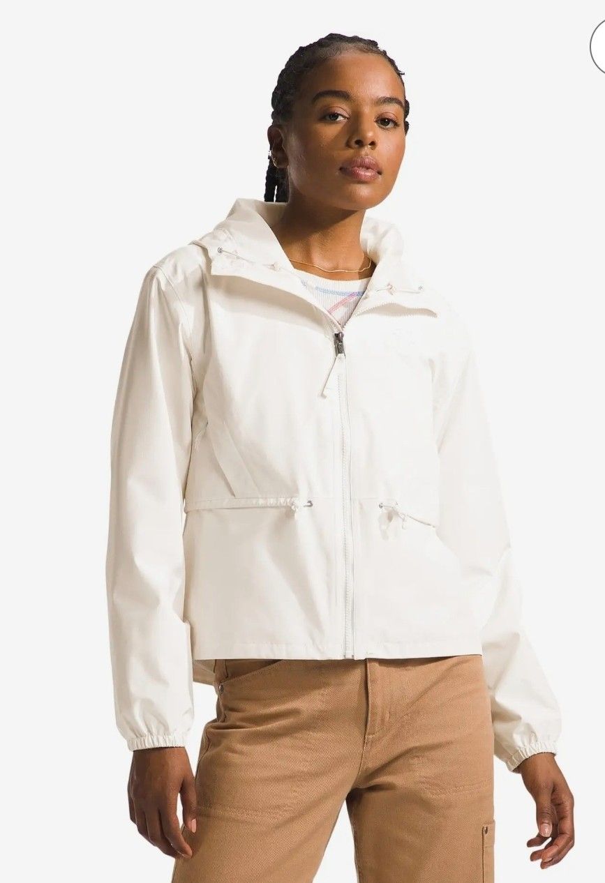 North Face Womens DAYBREAK RAIN JACKET WHITE DUNE LARGE New With tags