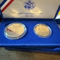 1986 United States Liberty Coins 2-coin Proof Set