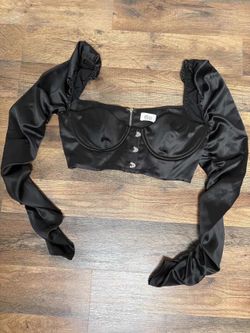Oh Polly Black Satin Shirt