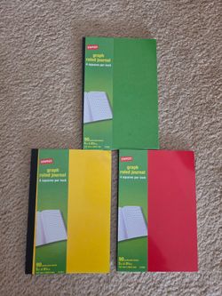3 Brand New Staples Graph Ruled Journals 5 in x 8.25 in
