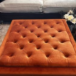 Rust Orange Coffee Table Ottoman