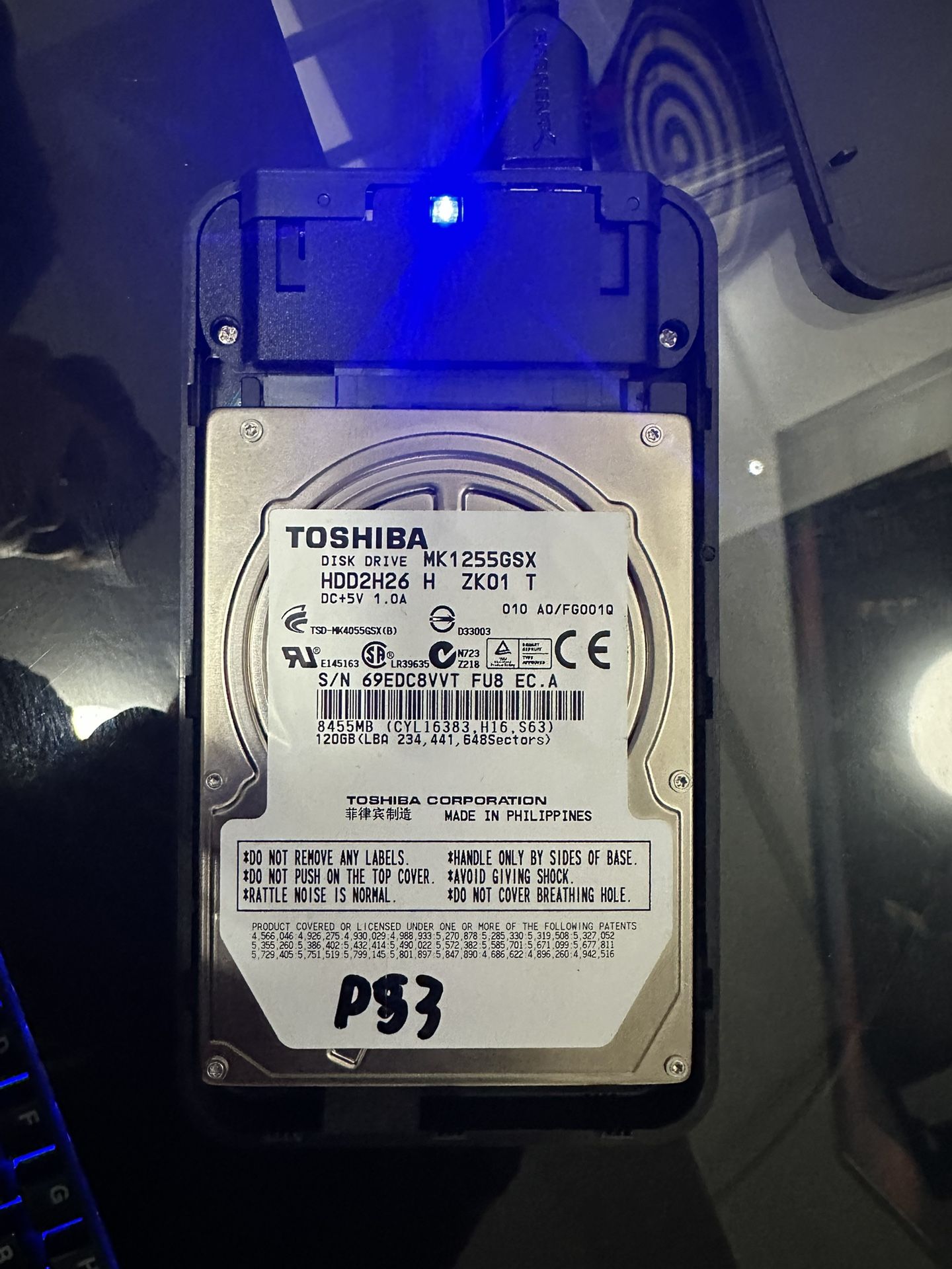 2.5 HDD Toshiba 120GB (working Fine Check The Pictures)