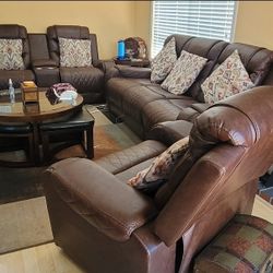 3 Pc Leather Sofa Set 