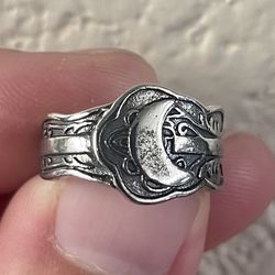 Beautiful moon Handmade Spoon Ring