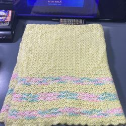 Vintage Hand crocheted baby blanket
