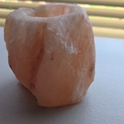 Pink Salt Rock Votive Candle Holder