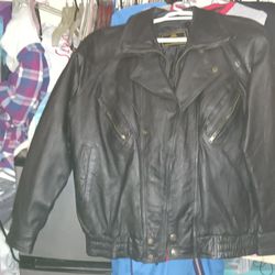 Oscar Piel Leather Bomber Motorcycle Jacket XL