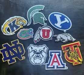 Official NCAA College Team Patch Bundle – 10 Licensed Logo Patches
