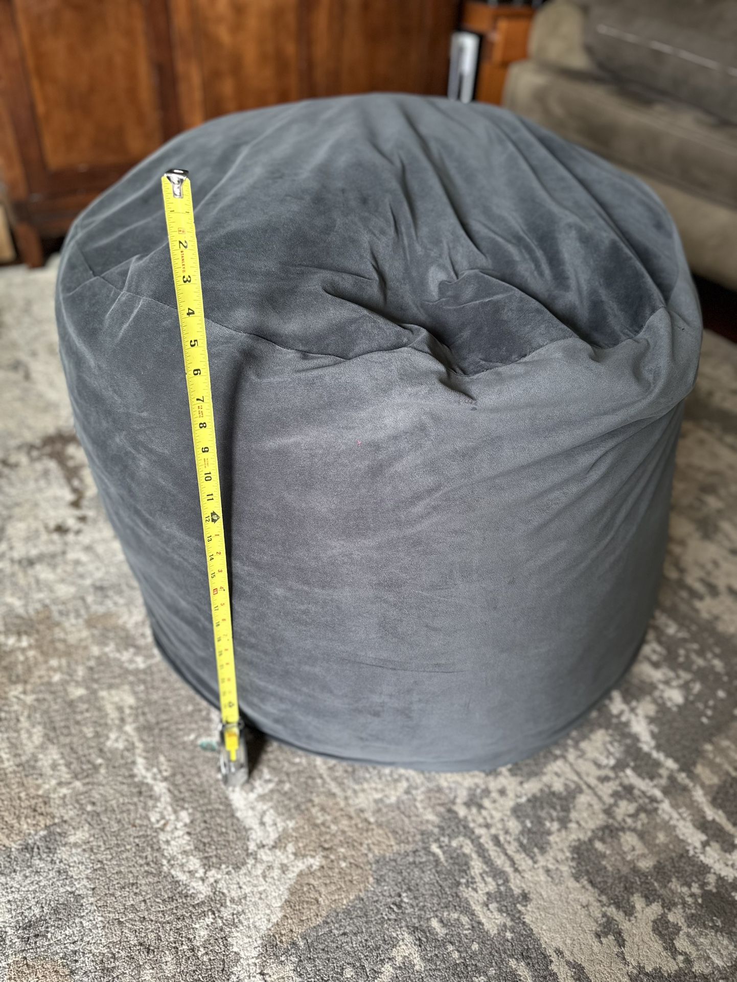 Ultimate Sack 3000: 3 Foot Bean Bag Chair - Grey Suede	1