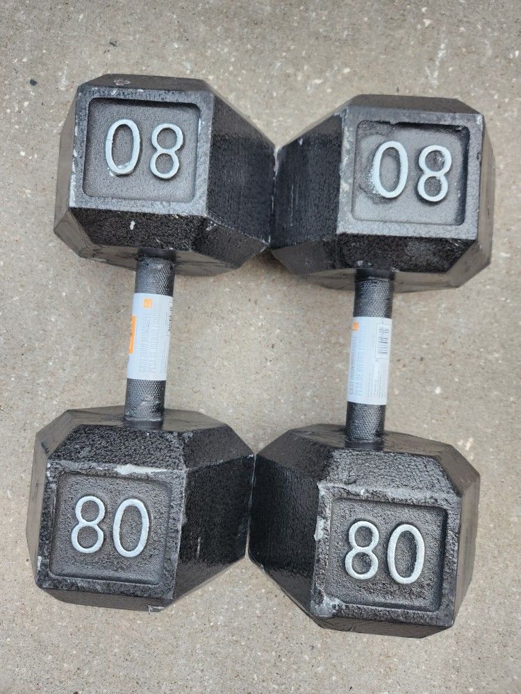 Iron Hex Dumbbells 80s