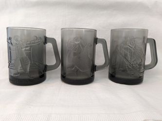 3 Vintage 1970's McDonald's Dark Glass Collectors Mugs $15 each
