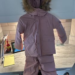 Pink girls snow suit