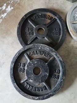 Weights; two 35lb Olympic weights $2 per lb -$140