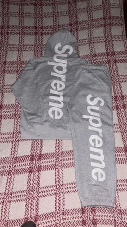 Supreme Men’s 2-piece Sweatsuit Hoodie & Pants Gray Size L