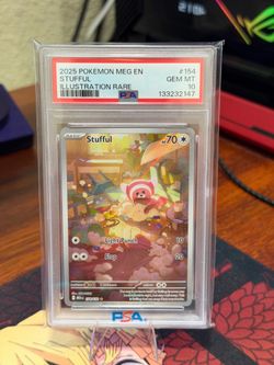 PSA 10 Stufful 154/132 ME01: Mega Evolution English Illustration Rare Holo