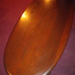 Oval Cherry Wood Coffee Table \ Cocktail Table. 48" W 22" D 16" H