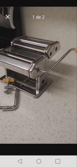 Stainless steel home pasta machine. 