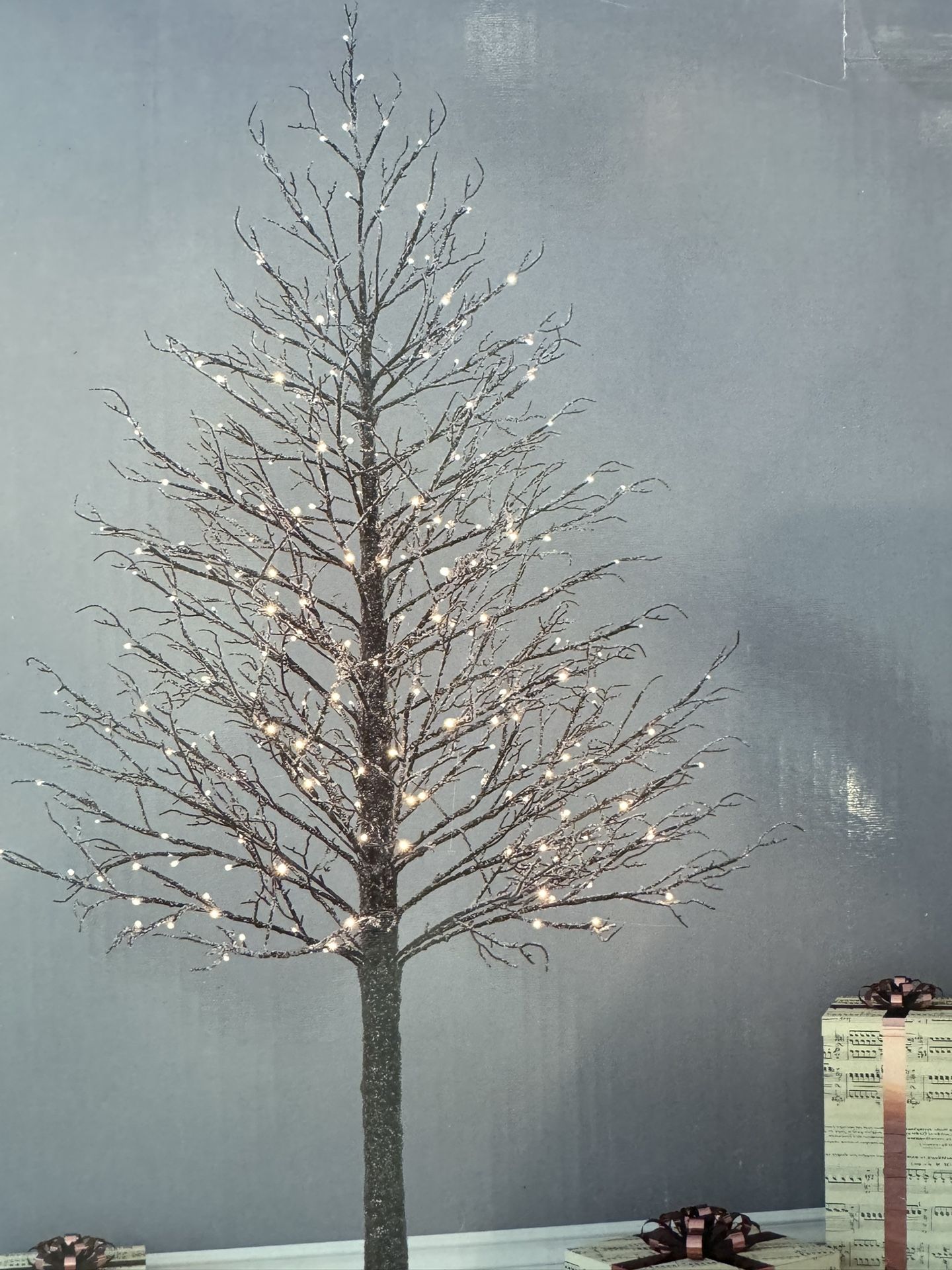 2 New Iced Trees with LED LIGHTS 7 Feet Tall In/outside