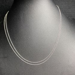 Two 925 Silver Dainty 16” Necklaces .4mm