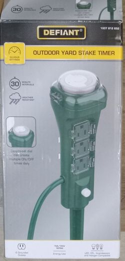DEFIANT Outdoor Yard Stake with Mechanical Timer