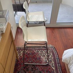 2 White High Chairs 