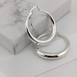 925 Sterling Silver Hoop Earrings 