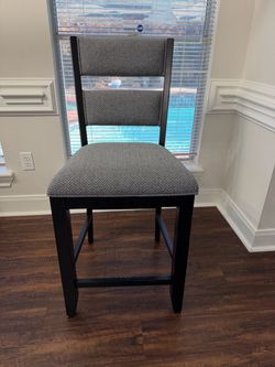 Black Grey Upholstered 41” Counter Height Stools (Set of 4)
