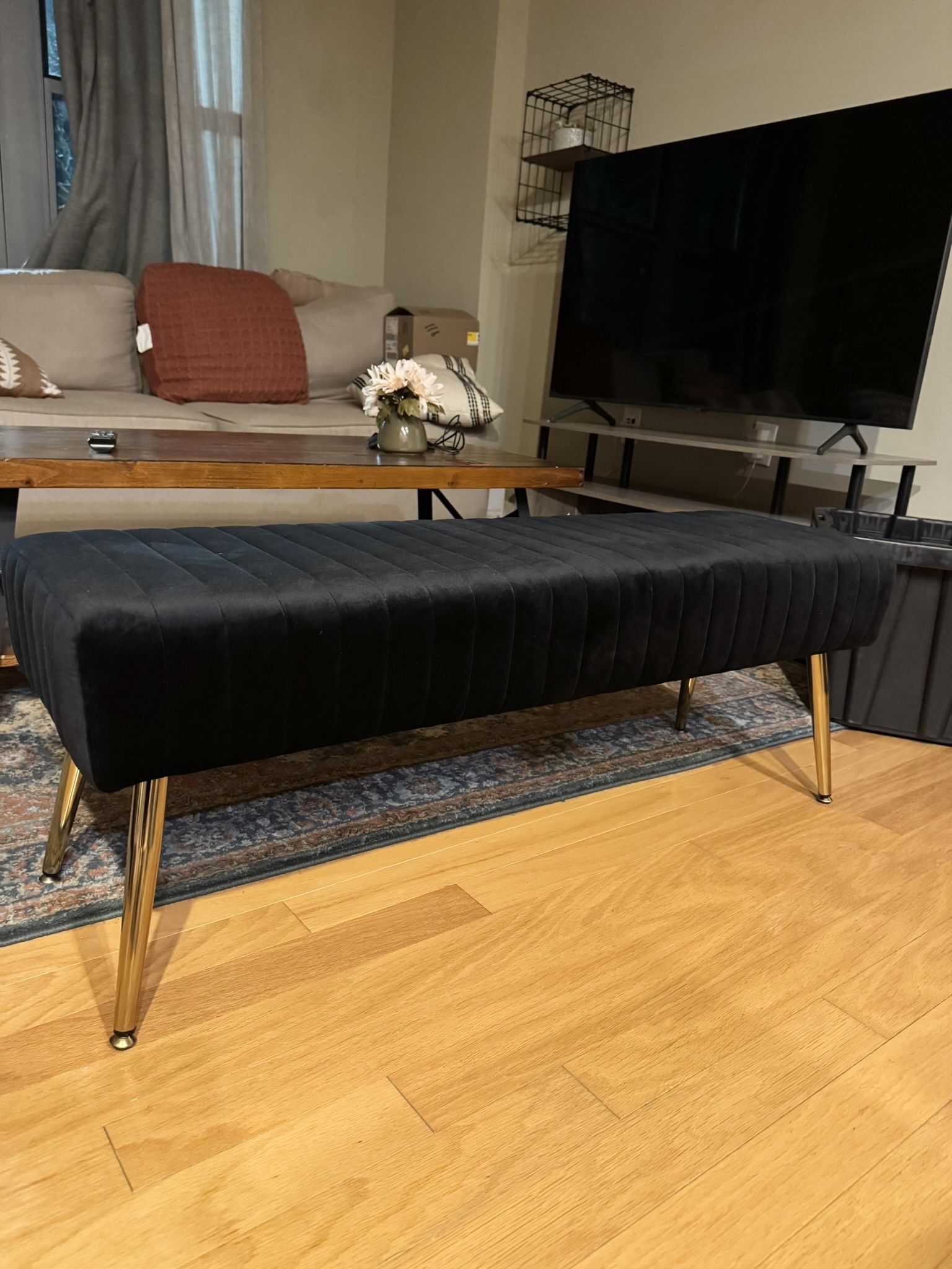 Black Velvet Bench