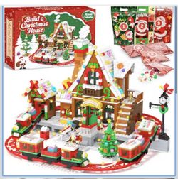 Advent Calendar 2026 Christmas Train House Building Blocks for Kids Adults Christmas Countdown Calendar,Santa Claus,Tree, 24 Days Building Toy Kits Wi