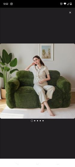 Oversized Green Plush Accent Chair