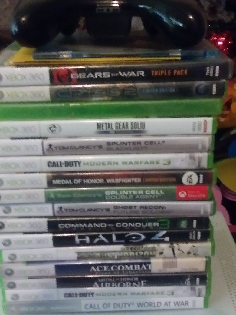 X box 360 and 21 good games for sale comes with a hard drive and the Xbox 360 has been completely reconditioned