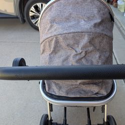 Blahoo Baby Stroller for Newborn, 2 in1 High Landscape Stroller, bassinet with Adjustable Backrest.Adjustable Awning, Variable Seat and Recliner（Coffe