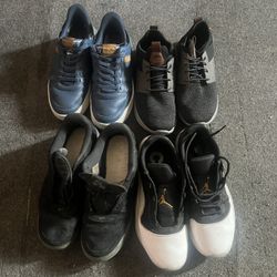 Lot Of 4 Pair Of Shoes Jordan’s And Air Force 1s Are Size 10.5 Snoop Skechers Size 9.5 Regular Skechers Size 9