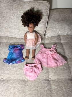 18” African American Doll Lot w Clothes  Dress Outfit Accessories TLC