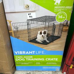 Two door dog training, crate