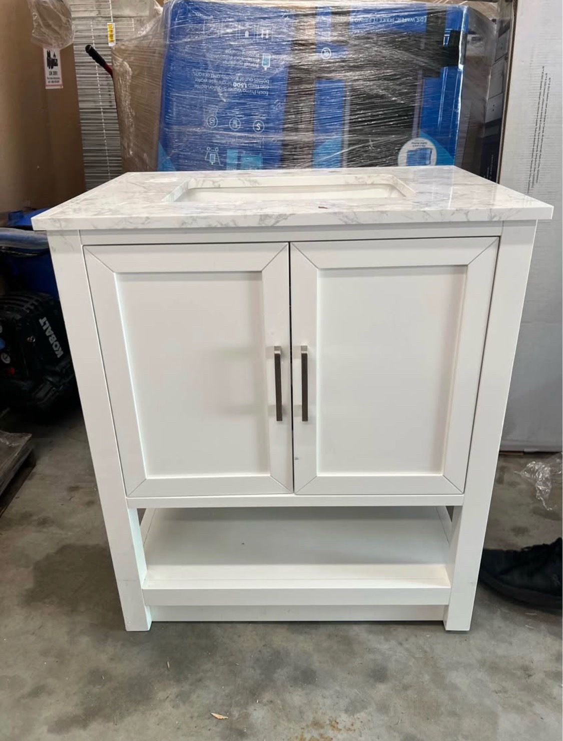 Margie 30-in White Undermount Single Sink Bathroom Vanity