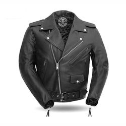 The Alley Chicago Men’s Leather Motorcycle Jacket L