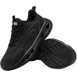 Casual Low Top Mesh & TPU & EVA Pull-On Steel Toe Shoes