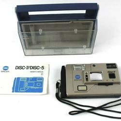 Vintage Minolta Disc-7 Camera with Manual and Camera Case