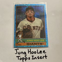Jung Hoo Lee San Francisco Giants Outfielder Topps Short Print Insert Card.