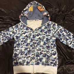BAPE ABC Camo Shark Double hood full zip hoodie