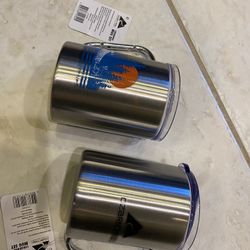 Camping Mugs - Carabiner Steel Mug With Lid
