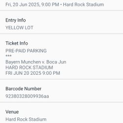 Parking Ticket. Hard Rock Stadium
