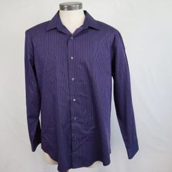 Apt 9 Shirt Mens Extra Large XL  Dress Button Up Purple Striped Long Sleeve Top