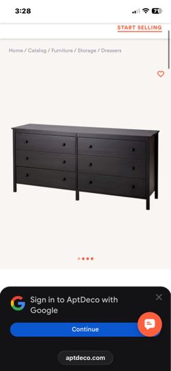 Black Ikea dresser 6 drawers