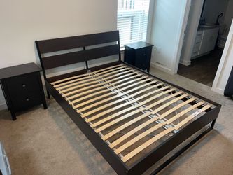 Queen Bed Frame with 2 Nightstands
